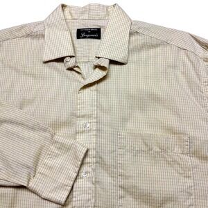 Gitman Bros Shirt Mens 16.5 35 Yellow Blue Check Made USA Button Front Preppy‎